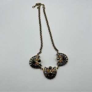 J Crew Elegant Gold and Black Statement Necklace